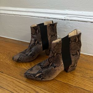 New Kenneth Cole Kick Block Snakeskin Bootie